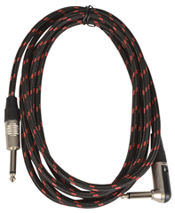 Guitar Lead 6M Braided Straight to Right Angle 1/4